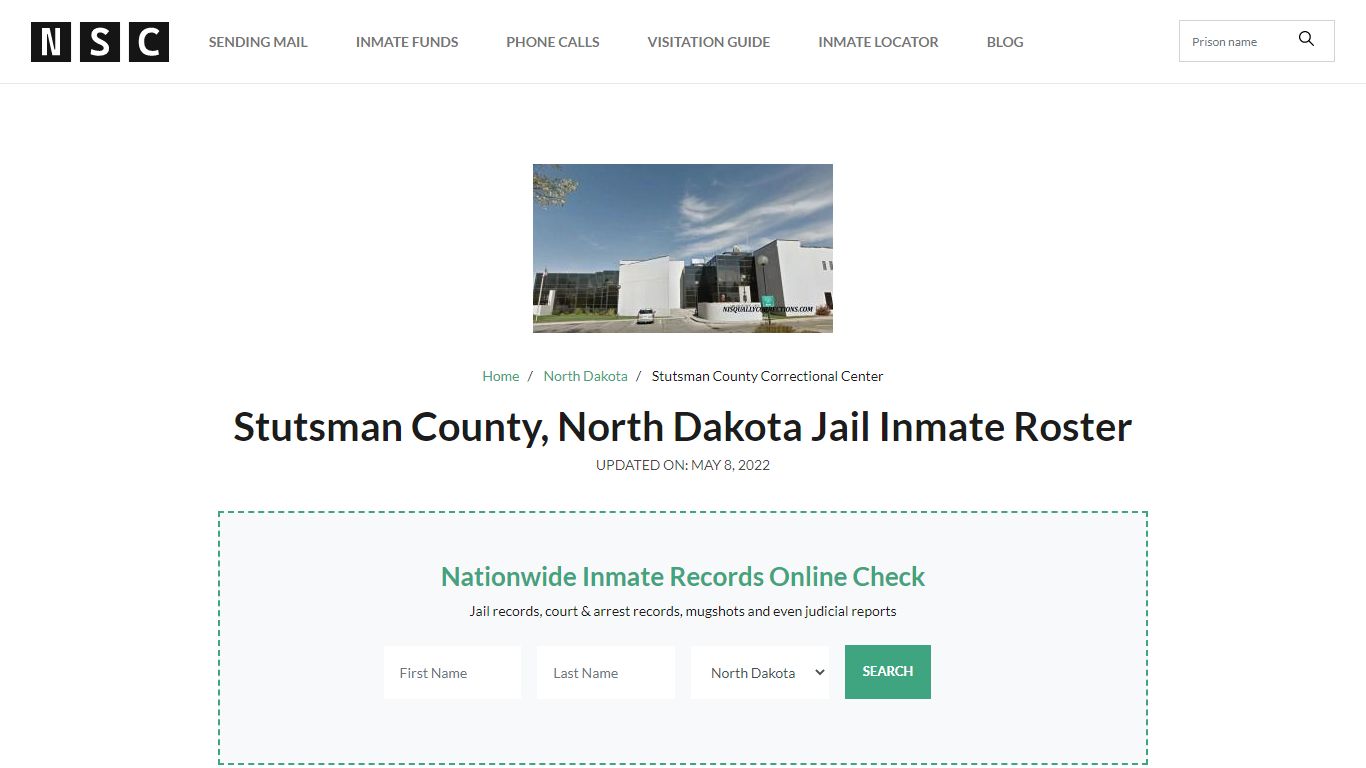 Stutsman County, North Dakota Jail Inmate Roster